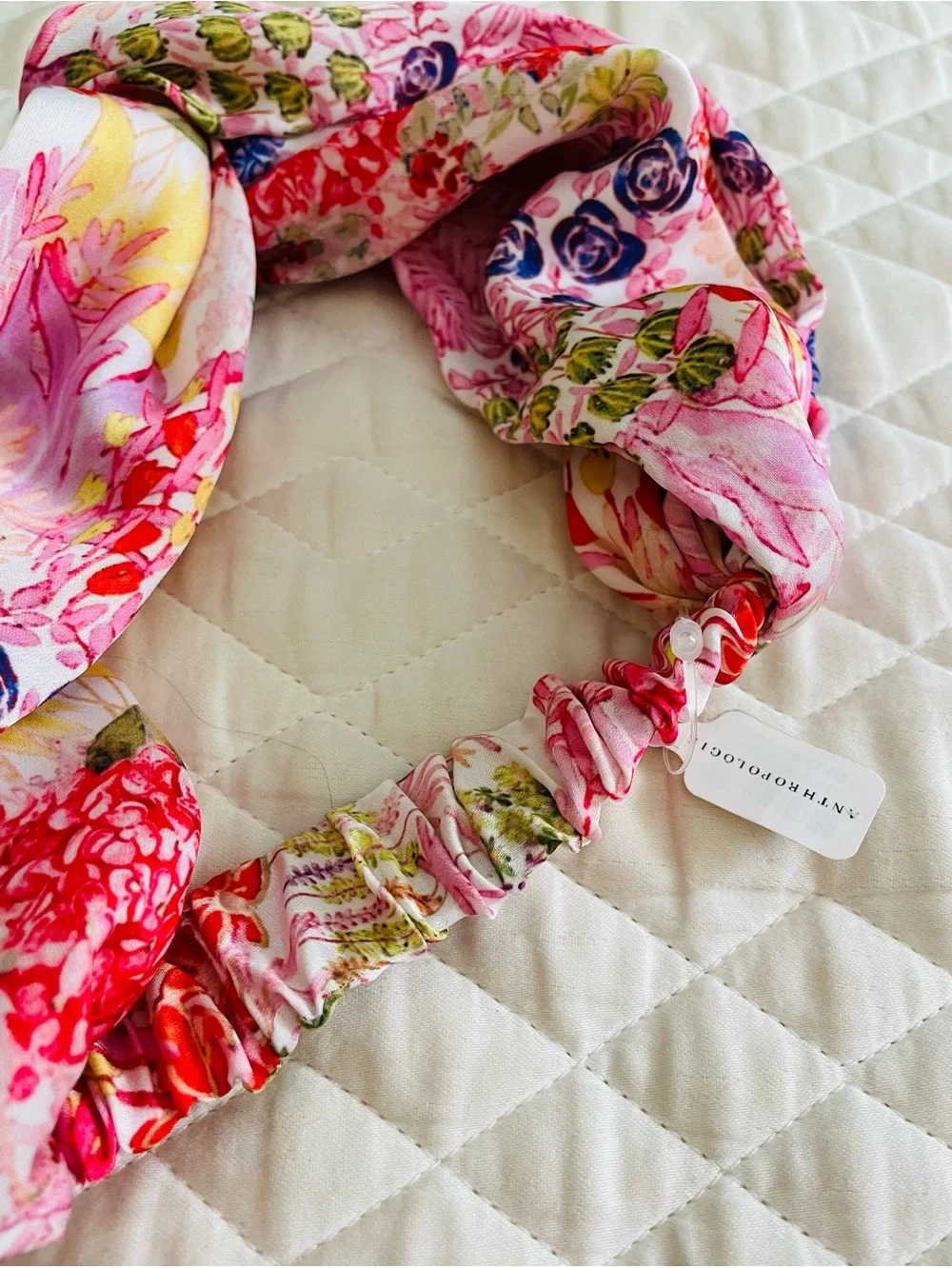 Anthropologie Twist Silky Floral Turban Headband NEW
